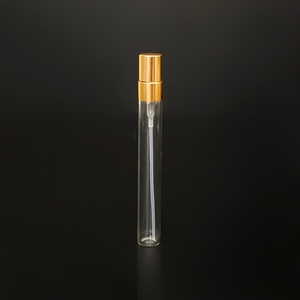 Флакон -карандаш 10мл прозрачное стекло + золотой колпачок